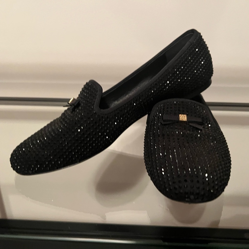 Kate Spade Black Rhinestone Loafers - Picture 3 of 6